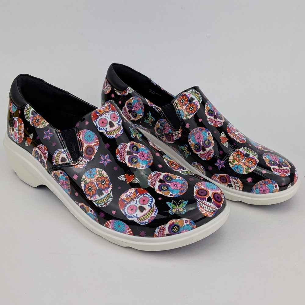 Klogs Footwear Ascent Sugar Skull Clogs Shoes Leather 7.5